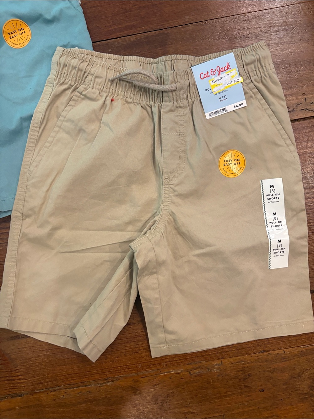 Cat & Jack Kids Pull-On Shorts - Light Blue & Khaki - Picture 2 of 8